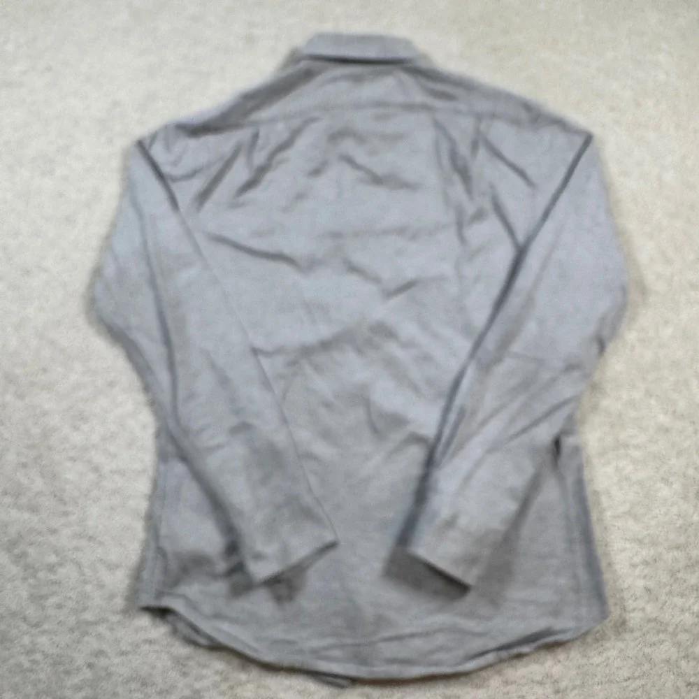 Polo Ralph Lauren Knit Dress Shirt Mens S Grey Herringbone Long Sleeve Cotton